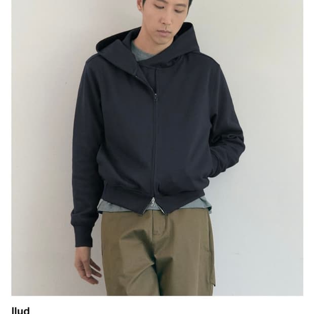 러드 Wrap Hooded Zip up charcoal