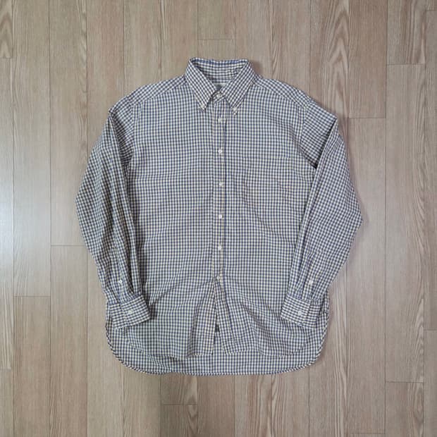 유니온 메이드 옐로우 체크 버튼 다운 셔츠