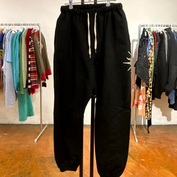자수 스티치 와이드 스웻 팬츠 / XL 사이즈