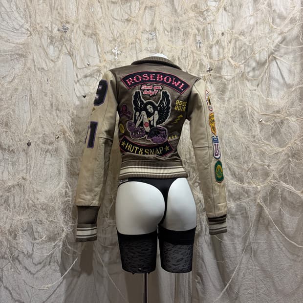 X-girl pacth varsity crop jacket