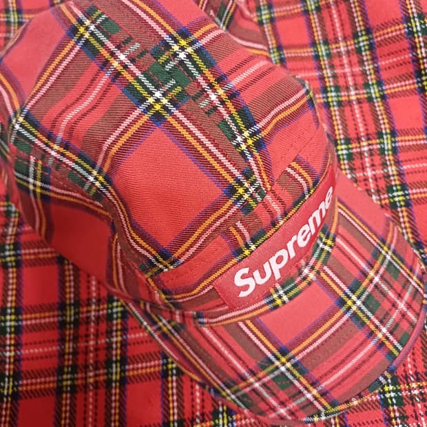 슈프림 타탄체크 캠프캡 