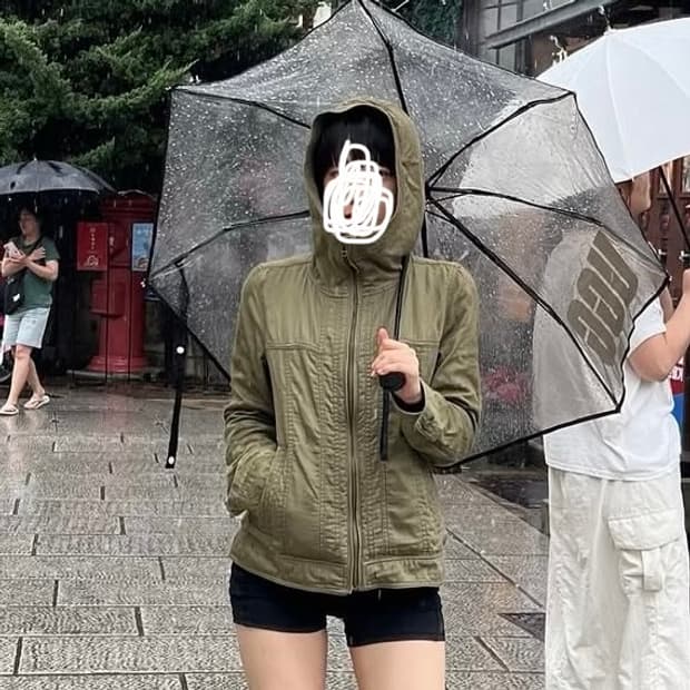 유니클로 하이넥 후드 야상 집업 자켓