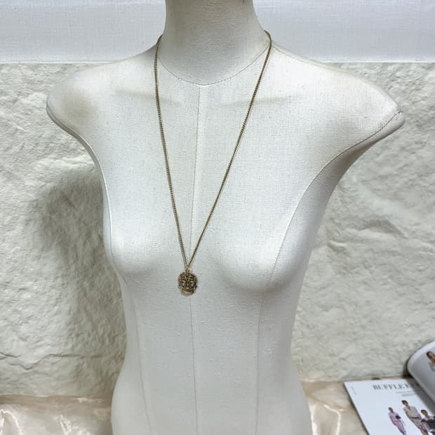 빈티지  중세 해골 쿠바체인 목걸이