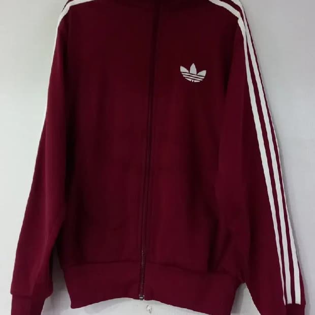 아디다스 파이어버드 희귀 버건디 트랙탑 저지 져지집업 105/XL