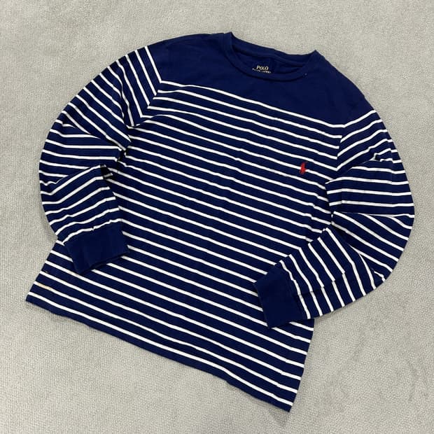 폴로 랄프로렌 스트라이프 긴팔티 실측 s