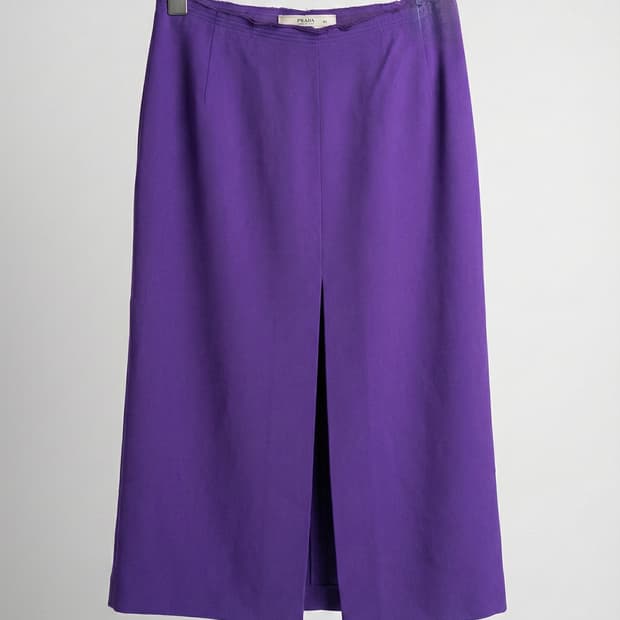 프라다 퍼플 미디 스커트