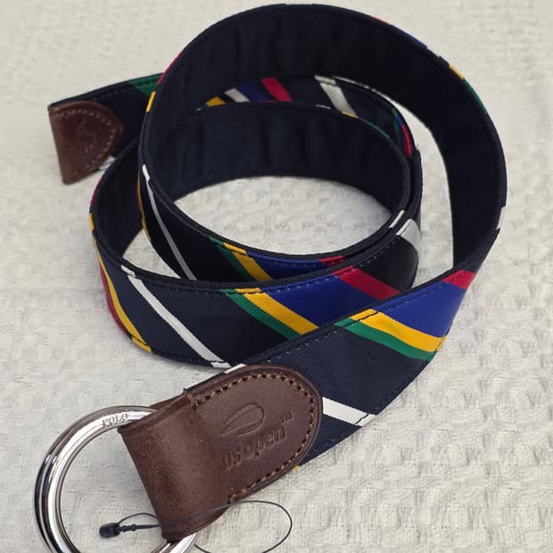 폴로 랄프로렌 스트라이프 캔버스 D링 벨트 새상품