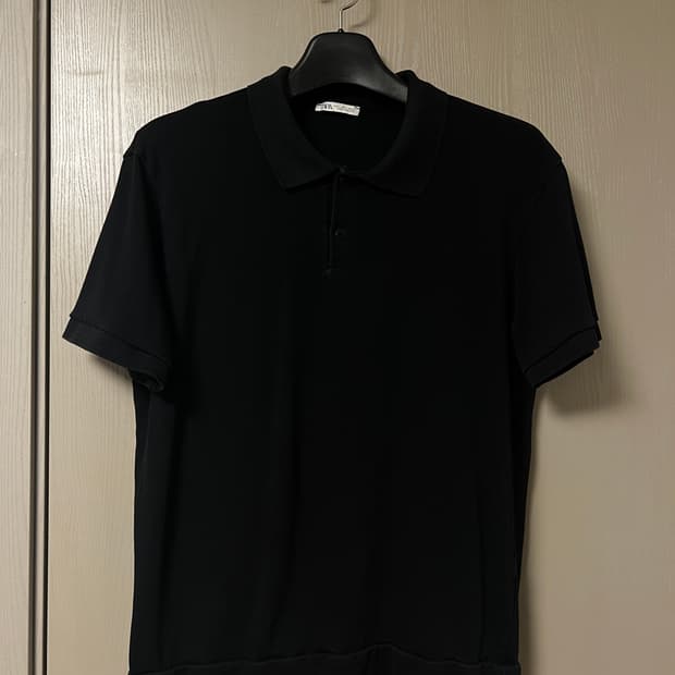 자라 블랙 카라티셔츠 L