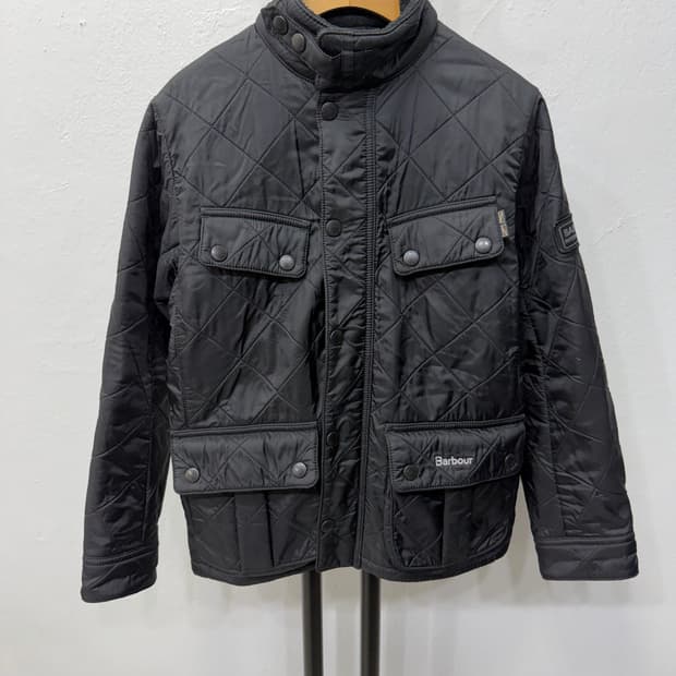 정품) 바버 주니어 블랙 후리스안감 퀼팅자켓 M