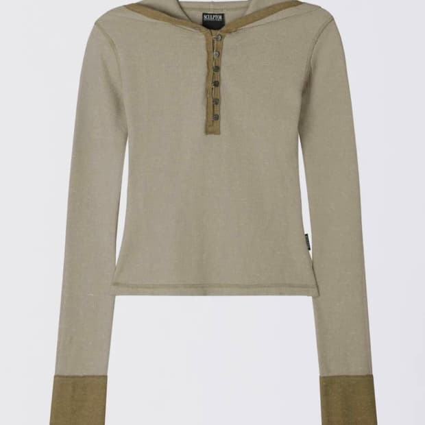 미착용 스컬프터 헤더 후디 티 베이지 heather hoodie