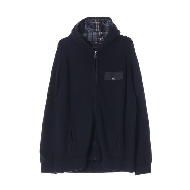 NII 포켓 디테일 니트 후드 집업 XL