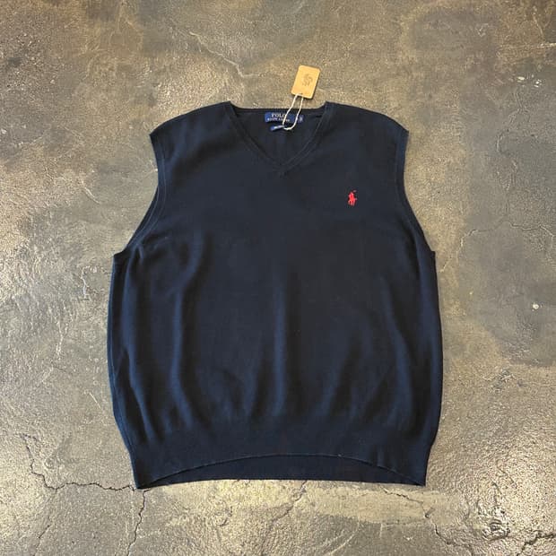 폴로 랄프로렌 니트 조끼 블랙 XL