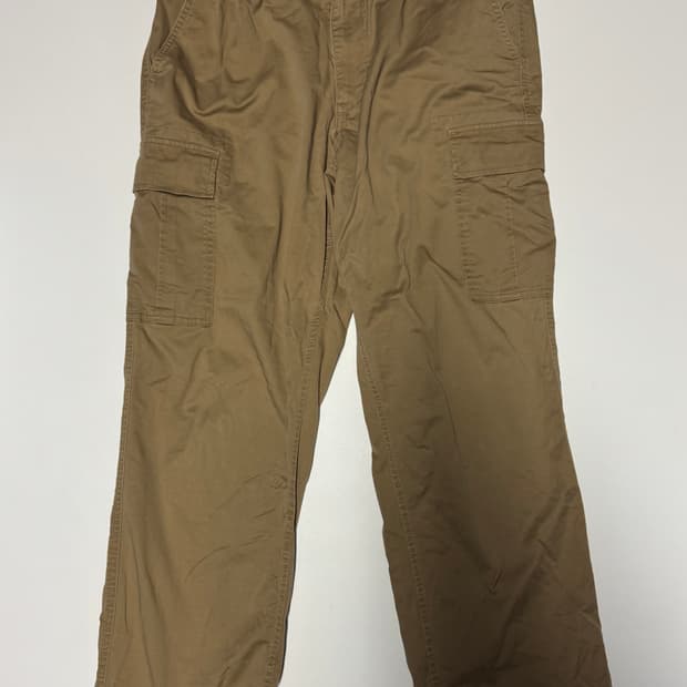 유니클로 미니멀 반밴딩 카고 팬츠 베이지 35.4인치