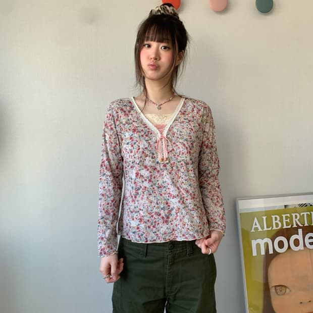 ethnic flower blouse