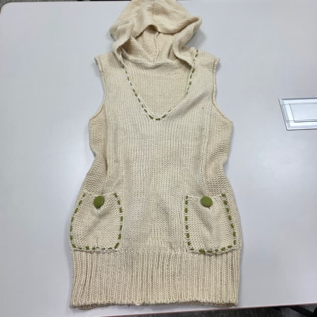 빈티지) 하구미모리걸st 아오이유우 아이보리 후드니트베스트