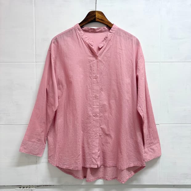 CERVIN 핑크 코튼 쉬미즈 페어리 블라우스 JPN