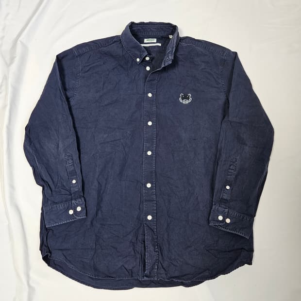 겐조 미니타이거 카고 워싱 워크셔츠 코튼 네이비 정품 XL