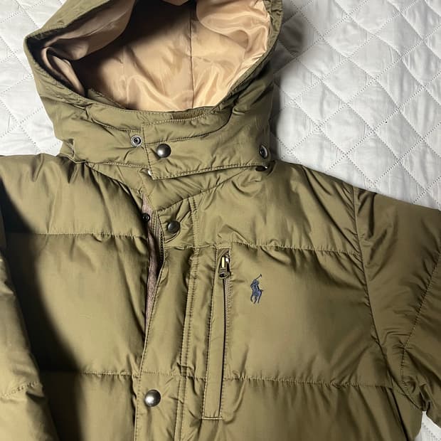 폴로 카키 브라운 패딩