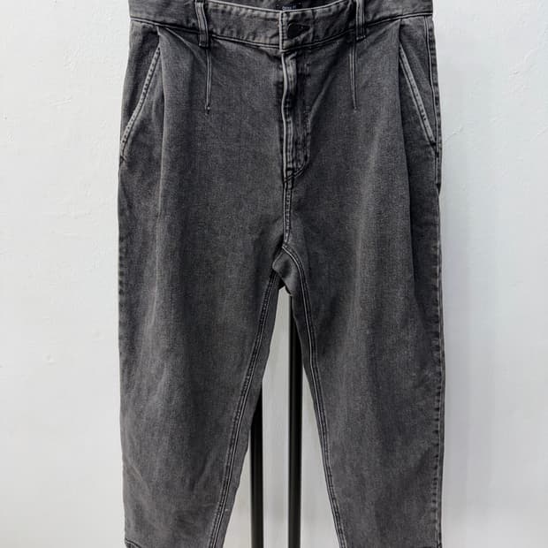 정품) 시스템옴므 한섬 22ss 캐주얼핏 데님 와이드 흑청팬츠 88(34