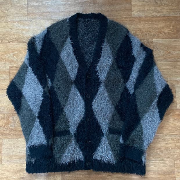 [4] 넘버나인 아가일 모헤어 가디건 그레이 