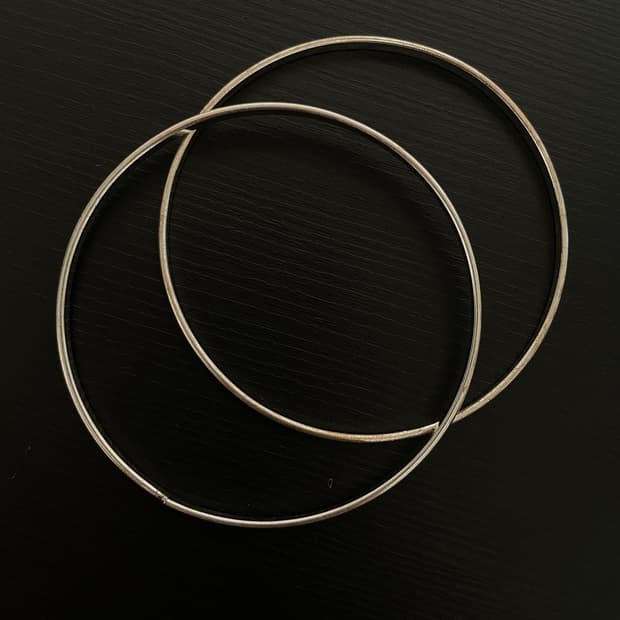 빈티지 오리엔탈 히피 실버 뱅글 팔찌 일괄