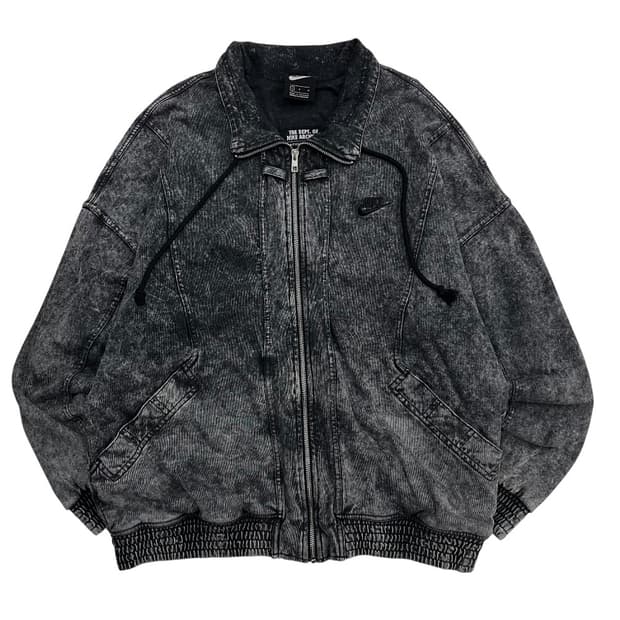 나이키 블랙자수 흑청 집업 L