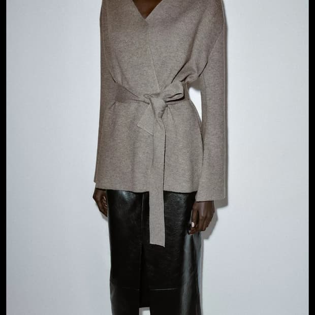 자라 벨트 니트 재킷 s