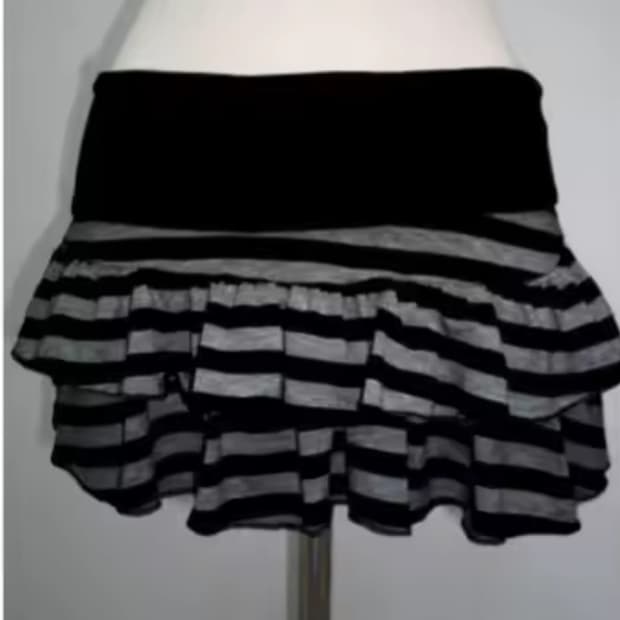 펑크룩 갸루 밴딩 스커트