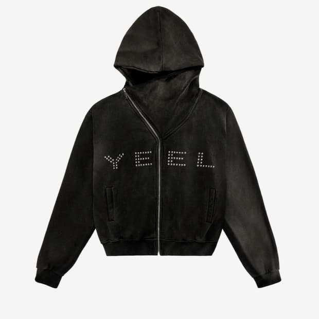 와이이이엘 스터드 와이 집업 후디 블랙