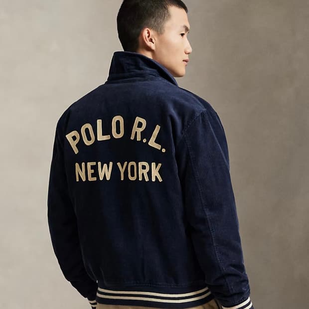 폴로 랄프로렌 코듀로이 레터맨 자켓