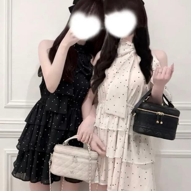 GRL 그레일 도트 무늬 티어드 원피스 ru1691