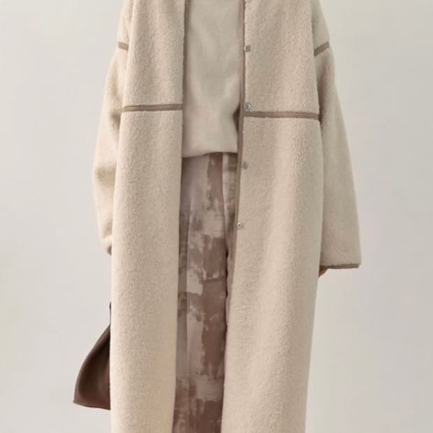 빈티지 플리스 롱코트 