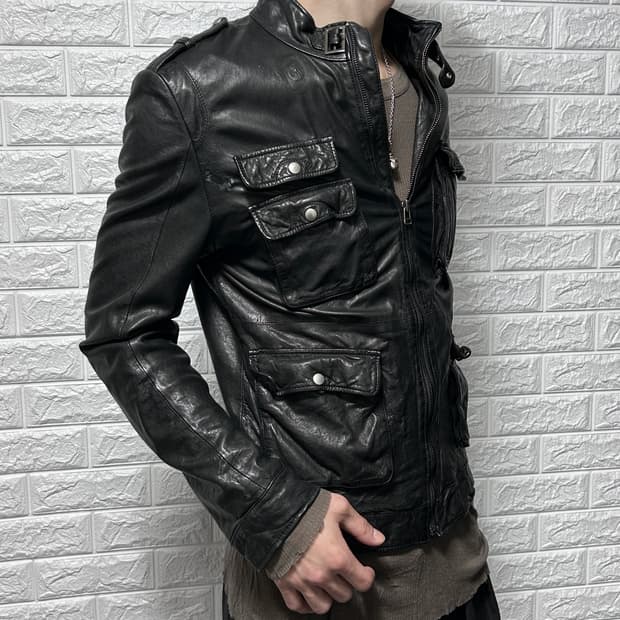 빈티지 램스킨 멀티 포켓 자켓