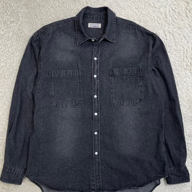 빈티지 흑청 데님 셔츠/#2817