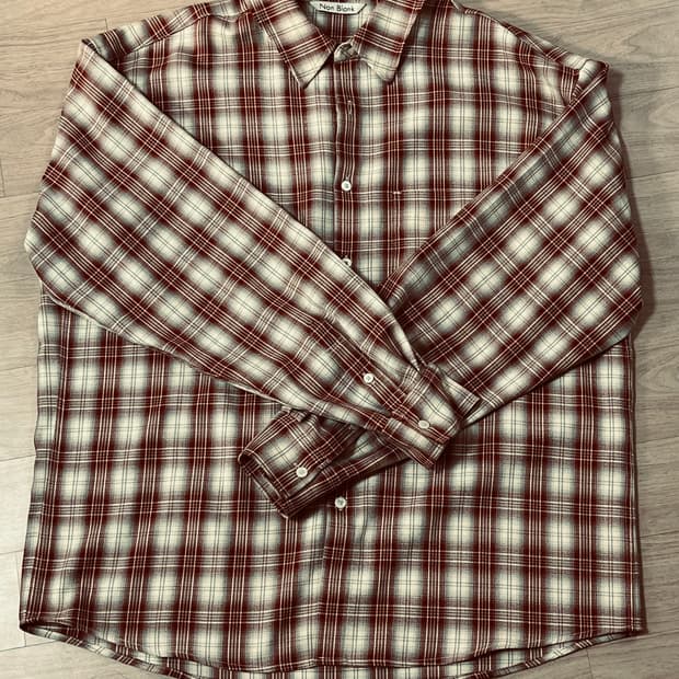 넌블랭크 옴브레 체크셔츠 레드 L