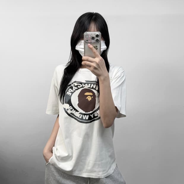 베이프 시티 카모 비지 워크 반팔티 화이트