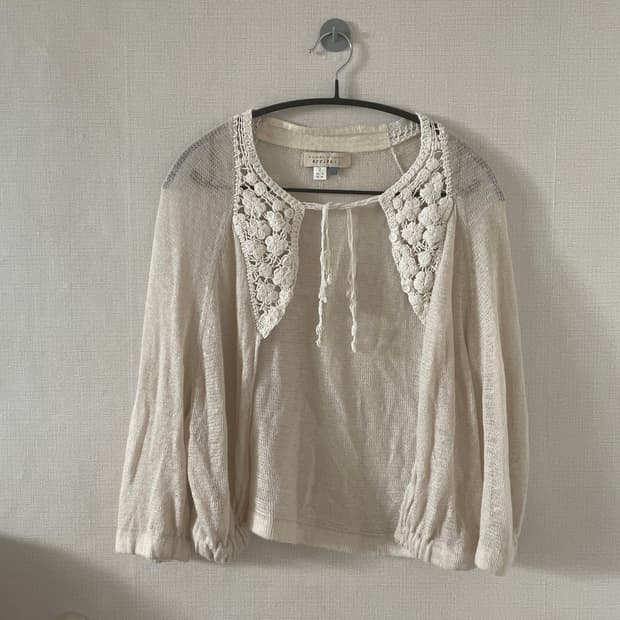 Human Woman 빈티지 여름 니트 가디건