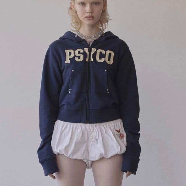 스컬프터 cottage zip-up hoodie 후드집업 navy