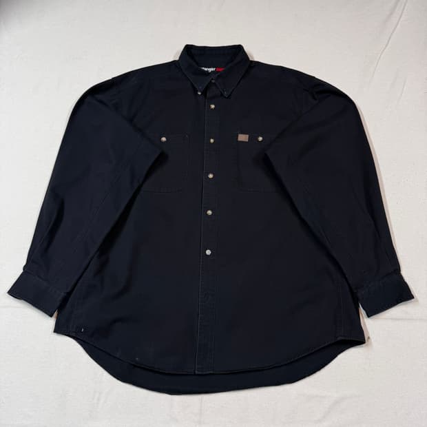 XXL) Wrangler 랭글러 투포켓 워크웨어 코튼 셔츠 블랙 W20