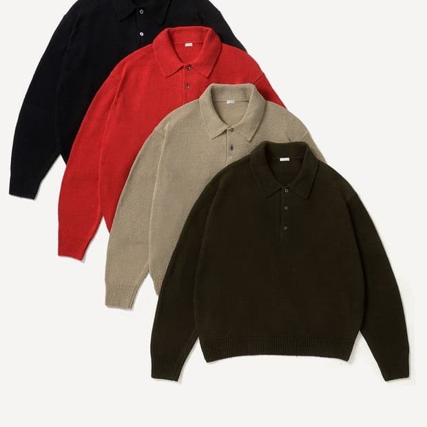 [2]26ss 아프레쎄 워시드 실크 넵 폴로 셔츠 베이지