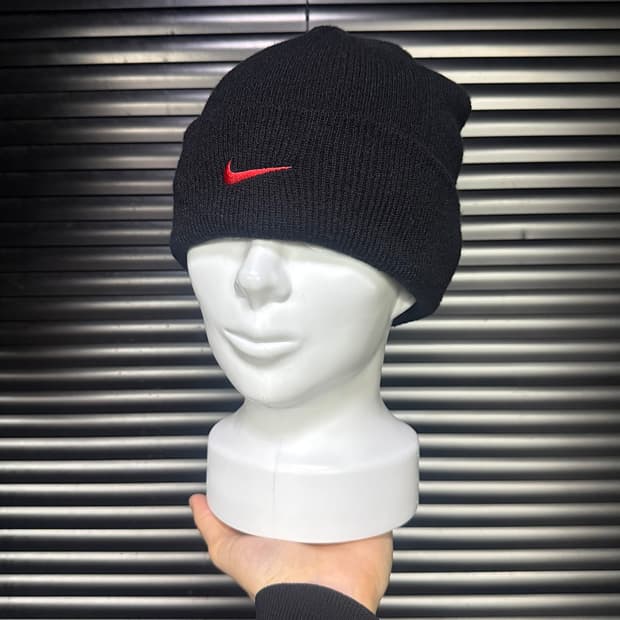 나이키 양면 비니 모자 스우시 레드 블랙 리버시블 스트릿 펑크 스키 런닝