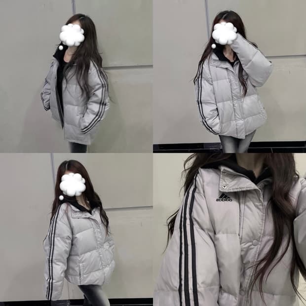 아디다스 회검 패딩