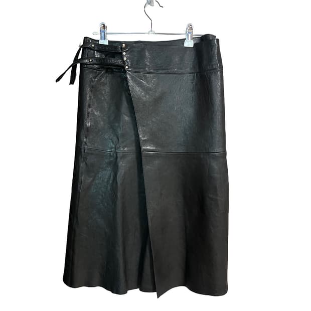 이자벨마랑 가죽 랩 스커트
