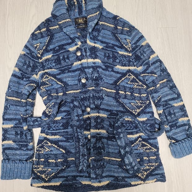 더블알엘(RRL) 숄 칼라 핸드니트 가디건(벨트)