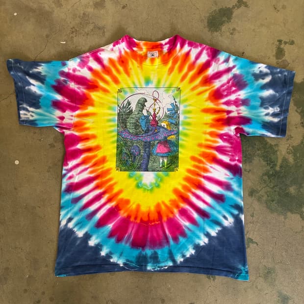 90s Alice In Wonderland Tie Dye Shirt