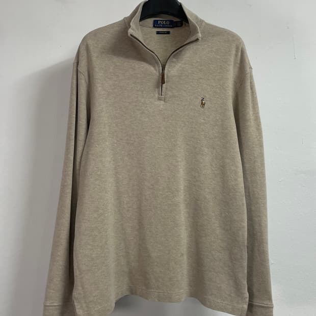 폴로 랄프로렌 오트밀 베이지 반집업 맨투맨 (on.480)
