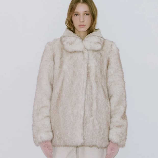 시눈 아이보리 퍼자켓