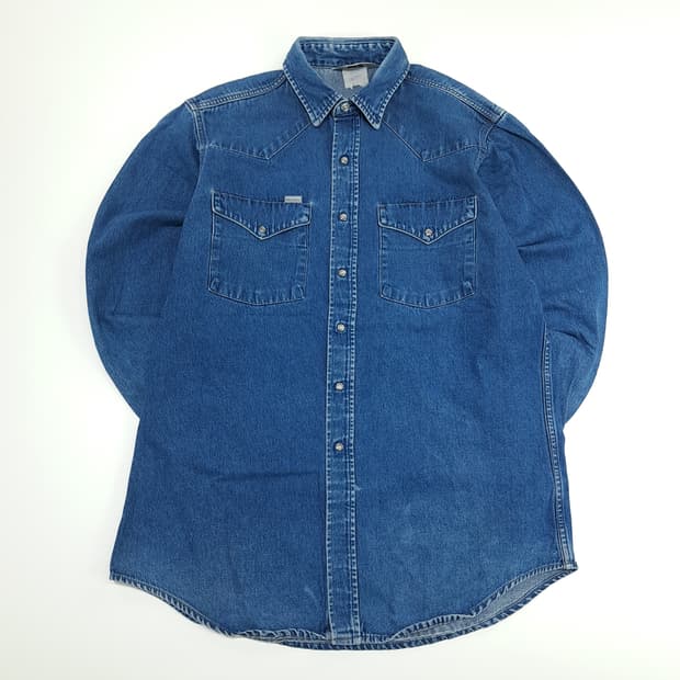 CN672 XL 칼하트 데님 긴팔 웨스턴 셔츠 남방
