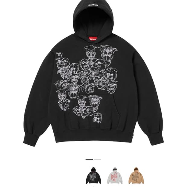 슈프림 핏불스 후드티 블랙 L size