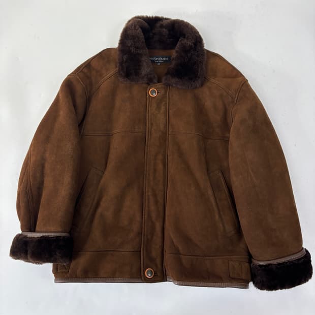 입생로랑 양피양모 스웨이드 무스탕